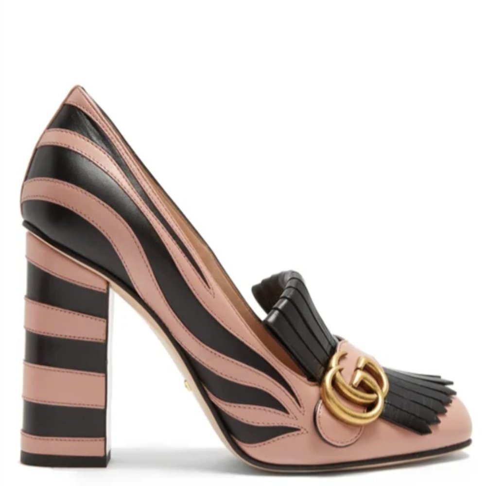 Gucci Marmont Fringed Leather Pumps Size 6